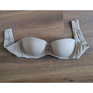 Soma Strapless Bra Size 38C Allura Multiway Underwire Lined Beige NO Straps